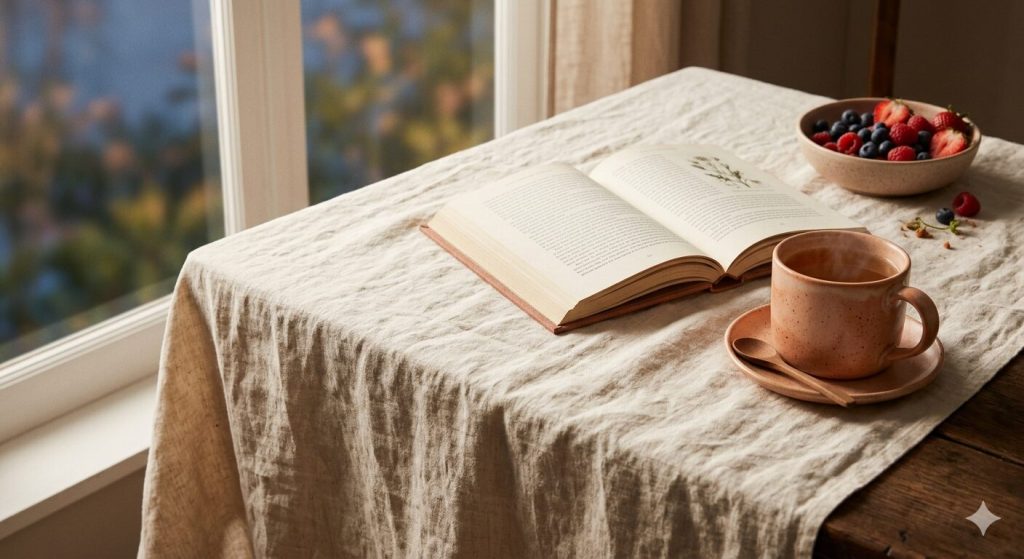 Tatlı krizini yöneten akşam sakinliği: çay, kitap, sıcak ışık
