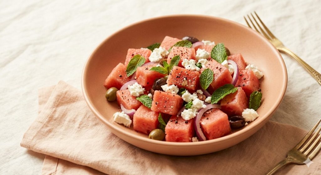Karpuzlu beyaz peynirli yaz salatası
